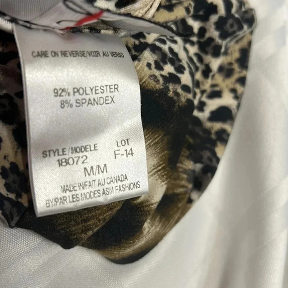 Faux wrap leopard print blouse,ruching ,Surplice ,Y2K, animal print,Canada made - Picture 14 of 14